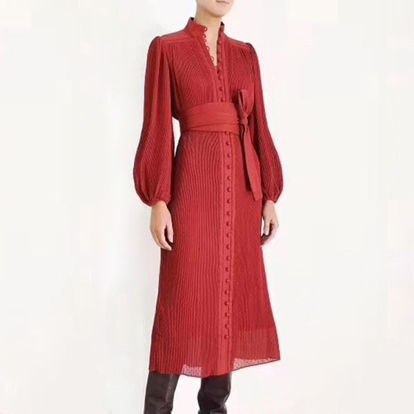women dress high neck solid red long dresses long shleeve fashion zipper patchwork bodycon pleat elegant lantern sleeve dresses, Blue;gray
women dress high neck solid red long dresses long shleeve fashion zipper patchwork bodycon pleat elegant lantern sleeve dresses, Blue;gray