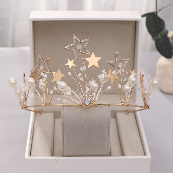 gold tiaras and crowns pearls stars wedding hair accessories for queen princess party crystal diadem women trendy hair jewelry, Golden;white
gold tiaras and crowns pearls stars wedding hair accessories for queen princess party crystal diadem women trendy hair jewelry, Golden;white