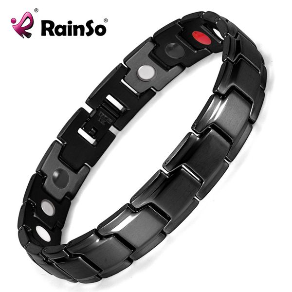 rainso brand fashion black stainless steel health power bracelet bangle for men 4 in 1 bio magnetic link bracelets osb-1540bk
rainso brand fashion black stainless steel health power bracelet bangle for men 4 in 1 bio magnetic link bracelets osb-1540bk