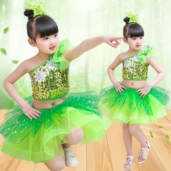 children green jazz hip hop dance dress sequins kids latin modern dance catwalk costumes stage performance ballroom dancewear, Black;red
children green jazz hip hop dance dress sequins kids latin modern dance catwalk costumes stage performance ballroom dancewear, Black;red