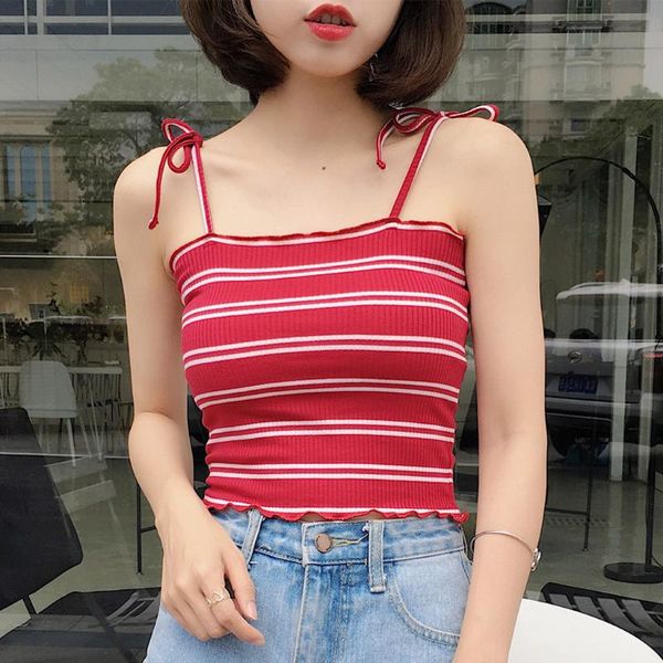 stripe strap crop women sleeveless knitted slim tank summer ladies korean camis vest camiseta tirantes mujer, White
stripe strap crop women sleeveless knitted slim tank summer ladies korean camis vest camiseta tirantes mujer, White