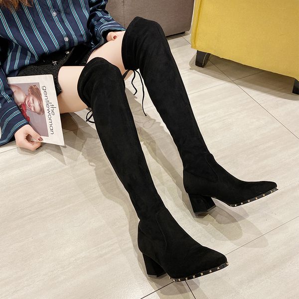 women boots over knee pointe shoes booties ladies lace up platform boots-women winter footwear over-the-knee pointy, Black
women boots over knee pointe shoes booties ladies lace up platform boots-women winter footwear over-the-knee pointy, Black
