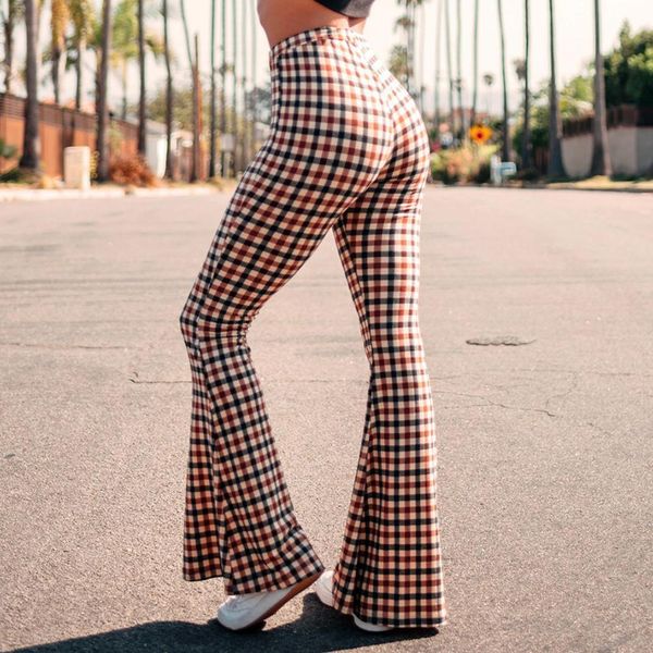 women bell bottoms flare trousers high waist stretch retro plaid long pants us, Blue
women bell bottoms flare trousers high waist stretch retro plaid long pants us, Blue