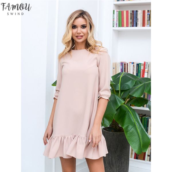 sweet ruffles casual party dress ladies seven sleeve o neck elegant office dress autumn fashion female loose mini dress 2020, Black;gray
sweet ruffles casual party dress ladies seven sleeve o neck elegant office dress autumn fashion female loose mini dress 2020, Black;gray