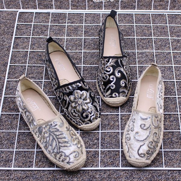 2019 summer flat bottom pedal lazy shoes sequin pattern breathable fisherman shoes female soft bottom comfortable, Black
2019 summer flat bottom pedal lazy shoes sequin pattern breathable fisherman shoes female soft bottom comfortable, Black