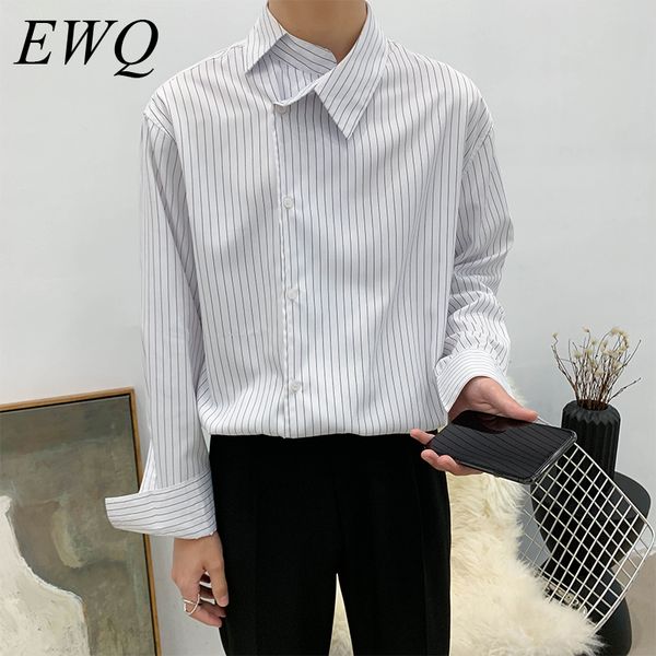 ewq / men's wear 2020 spring fashion new asymmetric personality lapel striped business casual shirt all-match loose 9y1202, White;black
ewq / men's wear 2020 spring fashion new asymmetric personality lapel striped business casual shirt all-match loose 9y1202, White;black
