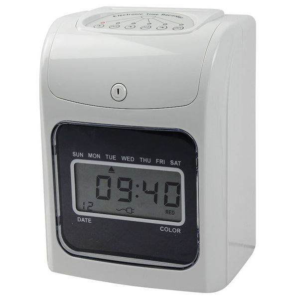 english attendance machine electronic time clock paper card punch power outage available clock face / lcd screen
english attendance machine electronic time clock paper card punch power outage available clock face / lcd screen
