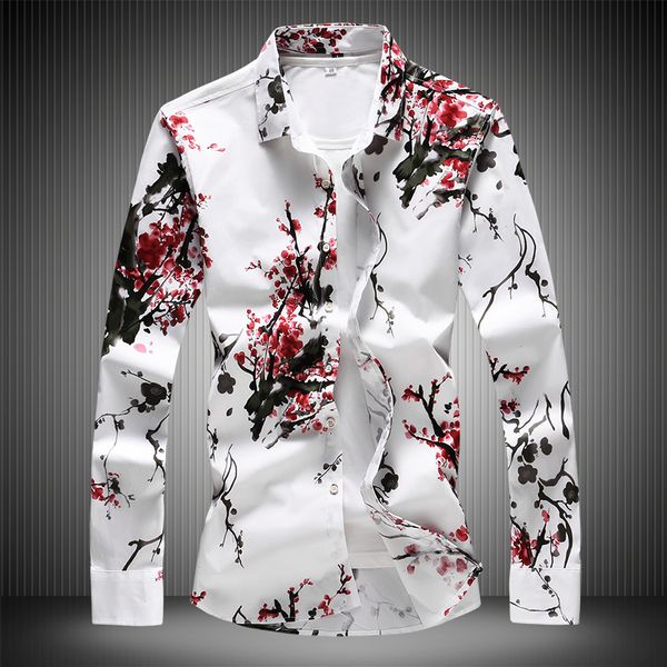7xl red men's plum blossom white shirt 2019 new fashion slim fit long sleeve men shirts flowers blouse #7508, White;black
7xl red men's plum blossom white shirt 2019 new fashion slim fit long sleeve men shirts flowers blouse #7508, White;black