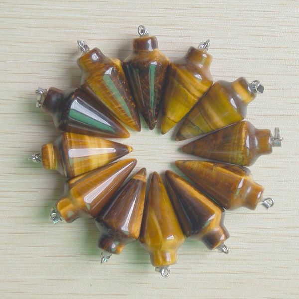 fashion natural tiger eye stone pendulum circular cone charms pendants for jewelry making 12pcs/lot wholesale, Silver
fashion natural tiger eye stone pendulum circular cone charms pendants for jewelry making 12pcs/lot wholesale, Silver