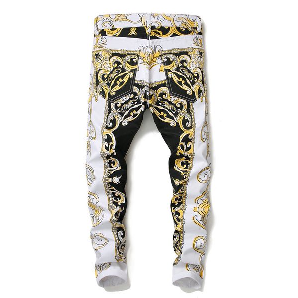 men's jeans european american style pants straight brand trousers painted yellow print skinny slim mens nightclub, Blue
men's jeans european american style pants straight brand trousers painted yellow print skinny slim mens nightclub, Blue