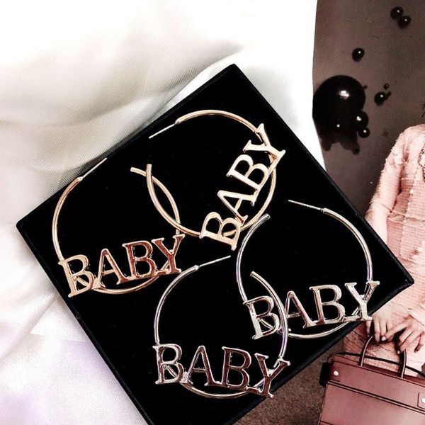 baby letters big circle hoop earrings for women fashion hip hop jewelry, Golden;silver
baby letters big circle hoop earrings for women fashion hip hop jewelry, Golden;silver
