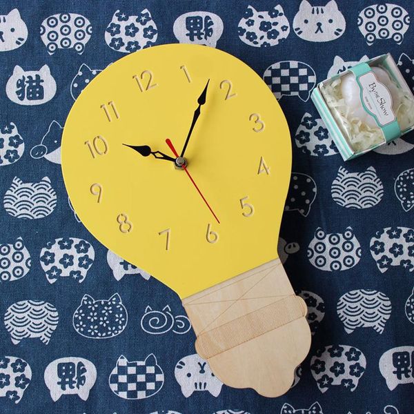 european wall clock children's room mute light bulb creative living room home cartoon acrylic clock wall hangings
european wall clock children's room mute light bulb creative living room home cartoon acrylic clock wall hangings