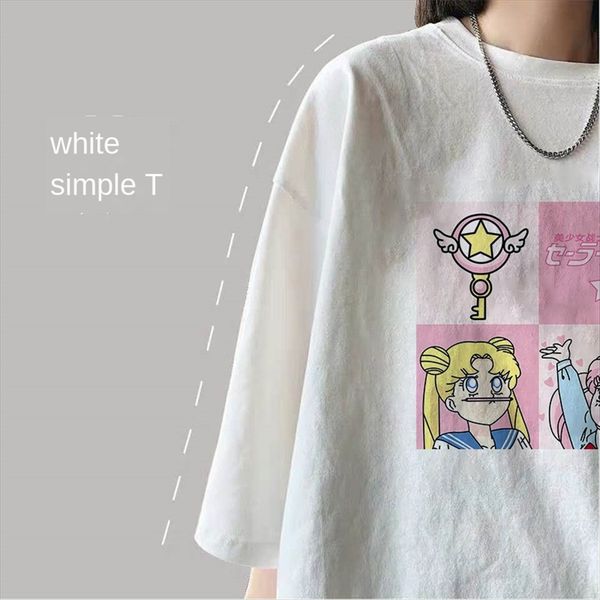 short-sleeved women's t- slim short t-shirt women's color round neck all-match base shirt, White
short-sleeved women's t- slim short t-shirt women's color round neck all-match base shirt, White