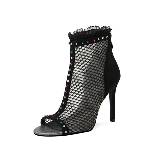 2020 summer women lace boots sandals mesh hollow peep toe gladiator booties 10cm stiletto high heels ladies crystal shoes, Black
2020 summer women lace boots sandals mesh hollow peep toe gladiator booties 10cm stiletto high heels ladies crystal shoes, Black