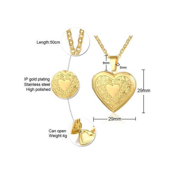 vnox women heart locket necklace stainless steel p frame memory romantic love pendant for female promise keepsake gift, Silver
vnox women heart locket necklace stainless steel p frame memory romantic love pendant for female promise keepsake gift, Silver