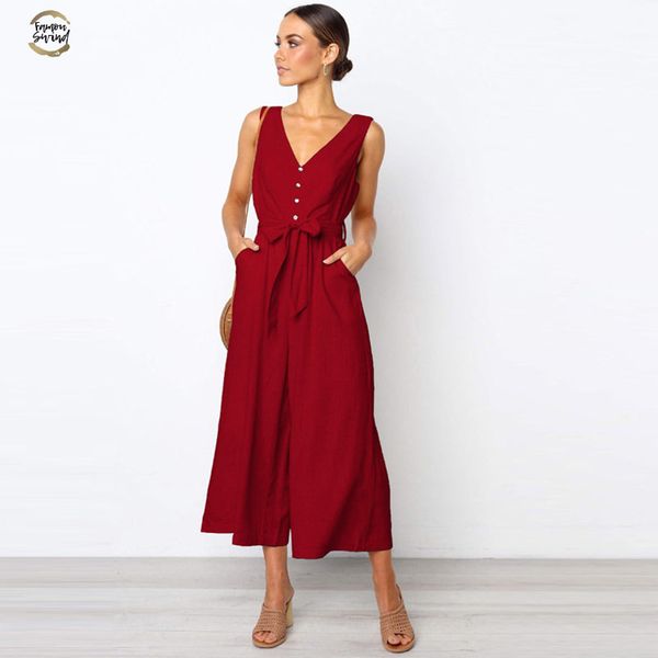 women casual button cotton v neck black jumpsuit romper summer backless overalls for girls loose long playsuit, Black;white
women casual button cotton v neck black jumpsuit romper summer backless overalls for girls loose long playsuit, Black;white