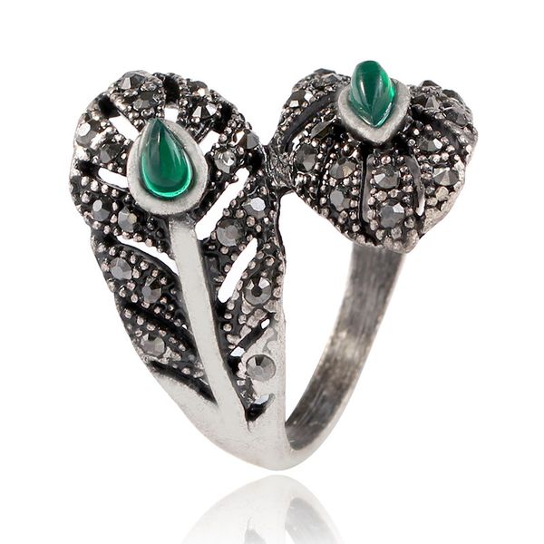 european and american fashionable hand ornaments high-grade middle east fashion finger rings blow-out feather index finger rings, Silver
european and american fashionable hand ornaments high-grade middle east fashion finger rings blow-out feather index finger rings, Silver