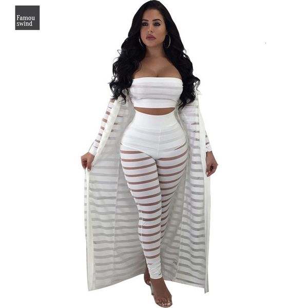sexy выдалбливают 3 набор женщин без бретелек crop top голеностопного длина sheer полосы сетки long set plus size party club, White 
sexy выдалбливают 3 набор женщин без бретелек crop top голеностопного длина sheer полосы сетки long set plus size party club, White