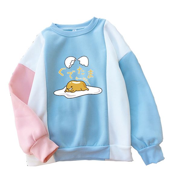 women kawaii gudetama lazy egg yolk hoodies streetwear casual colorblock patchwork o-neck fleece sweatshirts lovely cartoon, Black
women kawaii gudetama lazy egg yolk hoodies streetwear casual colorblock patchwork o-neck fleece sweatshirts lovely cartoon, Black