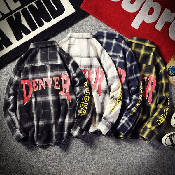 2019 hip hop plaid shirt jacket men long sleeve shirt korean version of the trend spring and autumn harajuku leisure clothes50cs, White;black
2019 hip hop plaid shirt jacket men long sleeve shirt korean version of the trend spring and autumn harajuku leisure clothes50cs, White;black