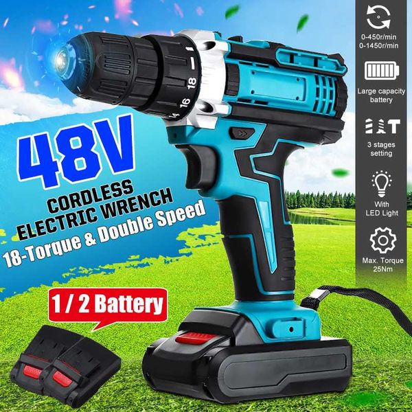 48v cordless drill electric screwdriver 18+2 torque efficient mini wireless power driver with 1/2pcs lithium-ion battery 3/8-in
48v cordless drill electric screwdriver 18+2 torque efficient mini wireless power driver with 1/2pcs lithium-ion battery 3/8-in
