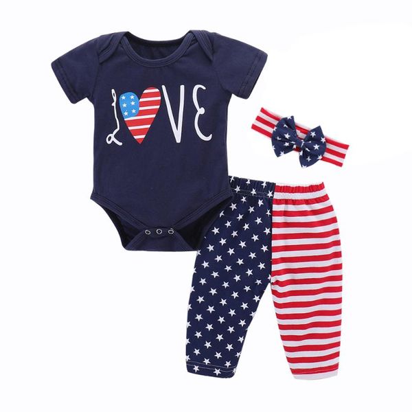 3pcs toddler baby girl boy kids american flag printed romper+hit color pants+ bowknot headband summer cute outfit set, White
3pcs toddler baby girl boy kids american flag printed romper+hit color pants+ bowknot headband summer cute outfit set, White