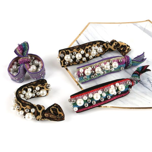 fashion leopard print colorful thread hair rope tie bohemia style beaded elastic hair band for girl women tips accessories, Golden;white
fashion leopard print colorful thread hair rope tie bohemia style beaded elastic hair band for girl women tips accessories, Golden;white