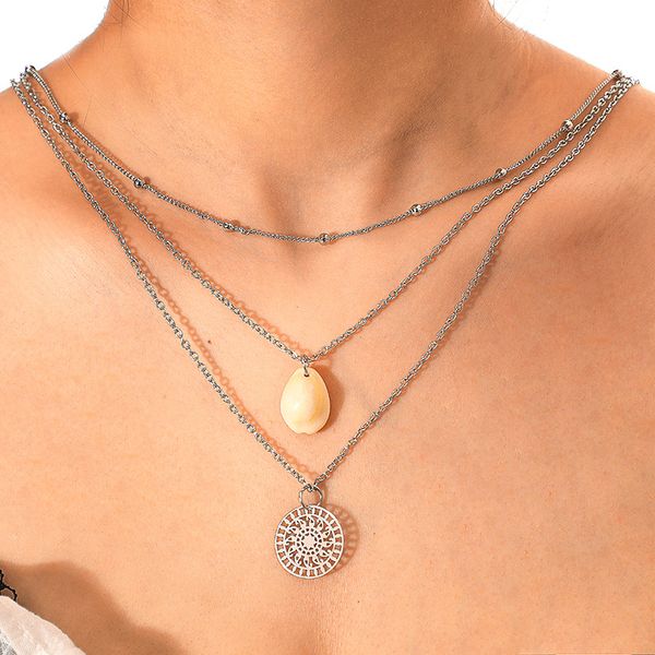 canner charm multilayer necklaces for women summer seashell necklace beach circle round hollow necklaces 2019 bohemian gifts c40, Silver
canner charm multilayer necklaces for women summer seashell necklace beach circle round hollow necklaces 2019 bohemian gifts c40, Silver