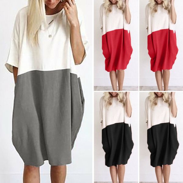 fashion women half sleeve crew neck dress female casual loose dresses ladies holiday beach party knee-length dresses plus size, Black;gray
fashion women half sleeve crew neck dress female casual loose dresses ladies holiday beach party knee-length dresses plus size, Black;gray