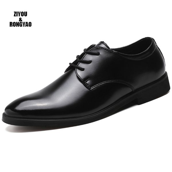 luxury business oxford leather shoes men breathable rubber formal dress shoes male office wedding flats footwear homme, Black 
luxury business oxford leather shoes men breathable rubber formal dress shoes male office wedding flats footwear homme, Black