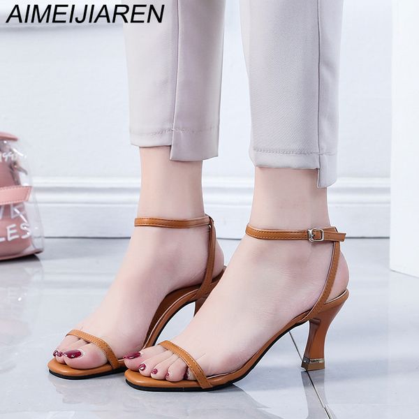 women heels sandals fashion pumps buckle strap 6cm high heels shoes simple office female brown zapatos de mujer sapato feminino, Black
women heels sandals fashion pumps buckle strap 6cm high heels shoes simple office female brown zapatos de mujer sapato feminino, Black