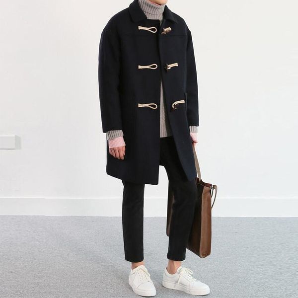 2019 new mens winter horn button woollen autumn thick men's overcoat male long hooded trench windbreaker dust coat, Black
2019 new mens winter horn button woollen autumn thick men's overcoat male long hooded trench windbreaker dust coat, Black