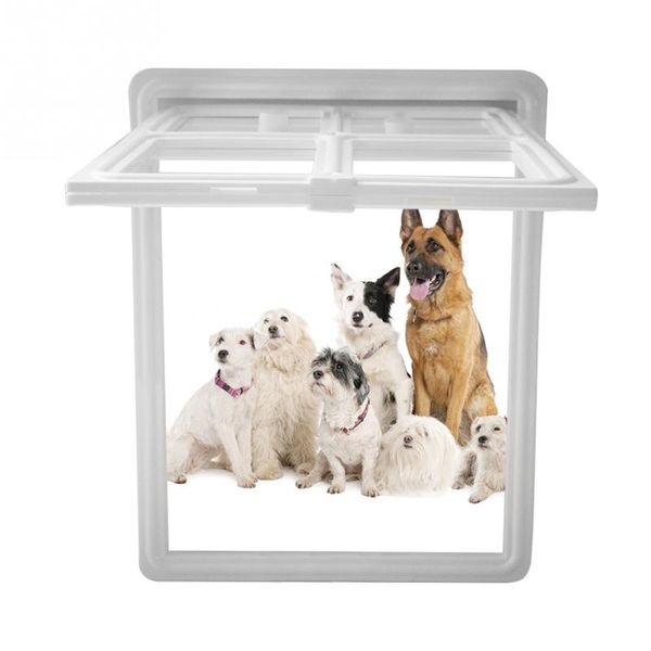 plastic pet dog puppy cat door magnetic locking safe flap for screen window gate