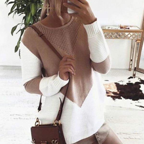 3colors autumn winter women\'s sweaters round-neck minimalist fashionable korean style knitting sweater, White;black
3colors autumn winter women\'s sweaters round-neck minimalist fashionable korean style knitting sweater, White;black
