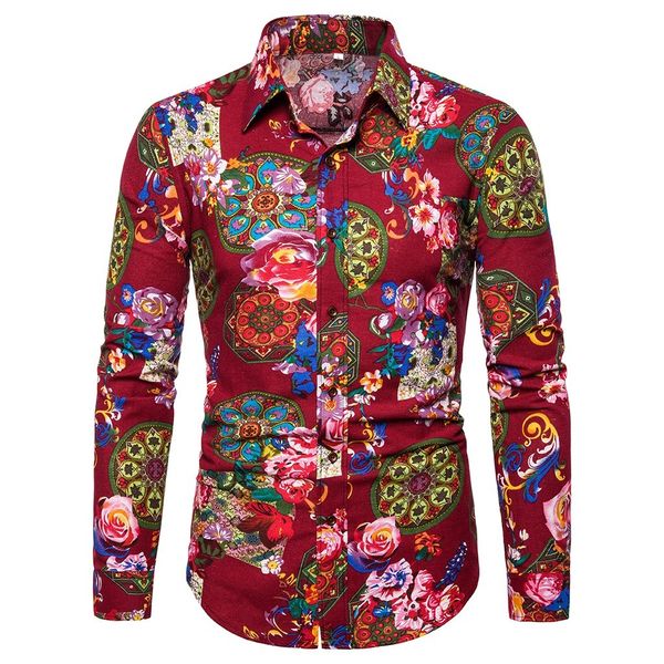 feitong summer beach hawaiian shirt men print collar loose long sleeve button casual bohemian shirts men camisa 2019, White;black
feitong summer beach hawaiian shirt men print collar loose long sleeve button casual bohemian shirts men camisa 2019, White;black