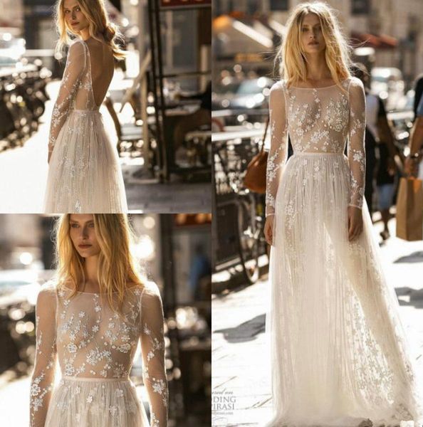 gali karten 2020 a line wedding dresses scoop neck long sleeve lace country bridal gowns appliqued backless beach boho wedding dress p2, White
gali karten 2020 a line wedding dresses scoop neck long sleeve lace country bridal gowns appliqued backless beach boho wedding dress p2, White