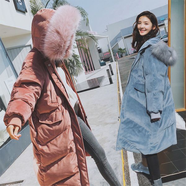 gold velvet cotton-padded clothes women's mid-length korean-style 2018 new style thick cotton-padded jacket winter large fur col, Blue;black
gold velvet cotton-padded clothes women's mid-length korean-style 2018 new style thick cotton-padded jacket winter large fur col, Blue;black