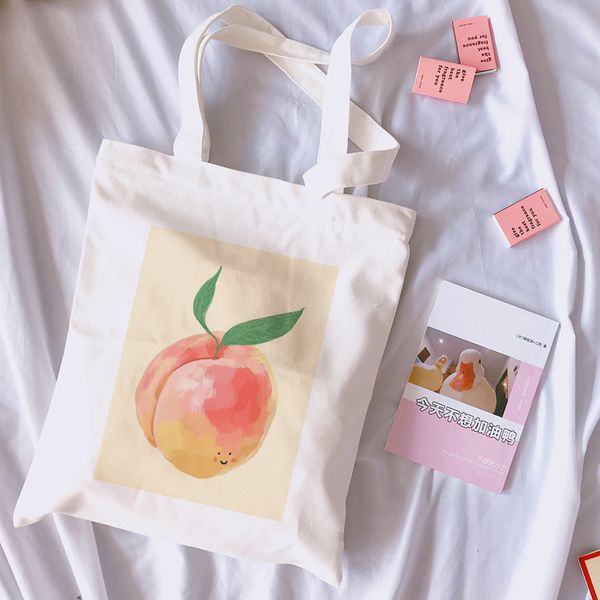 summer new canvas peach print new large capacity fun ins korea ulzzang chic casual fashion women's shoulder bags
summer new canvas peach print new large capacity fun ins korea ulzzang chic casual fashion women's shoulder bags