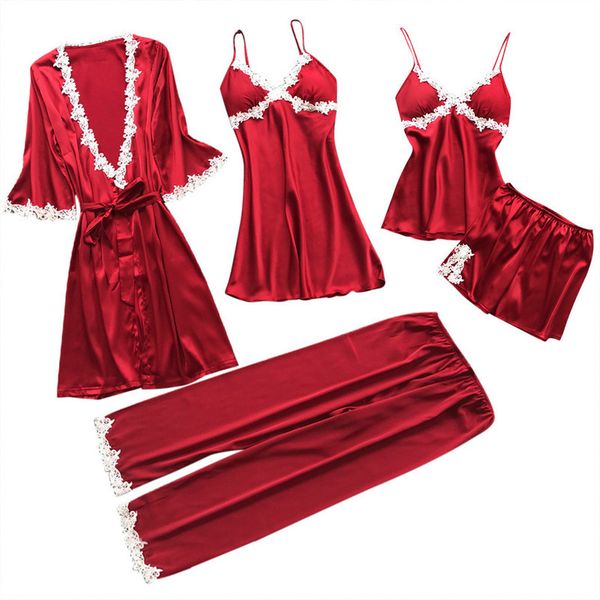 women lace lingerie nightwear underwear babydoll sleepwear 5pc suit mulheres ropa para el hogar nocturne d4, Black;red
women lace lingerie nightwear underwear babydoll sleepwear 5pc suit mulheres ropa para el hogar nocturne d4, Black;red