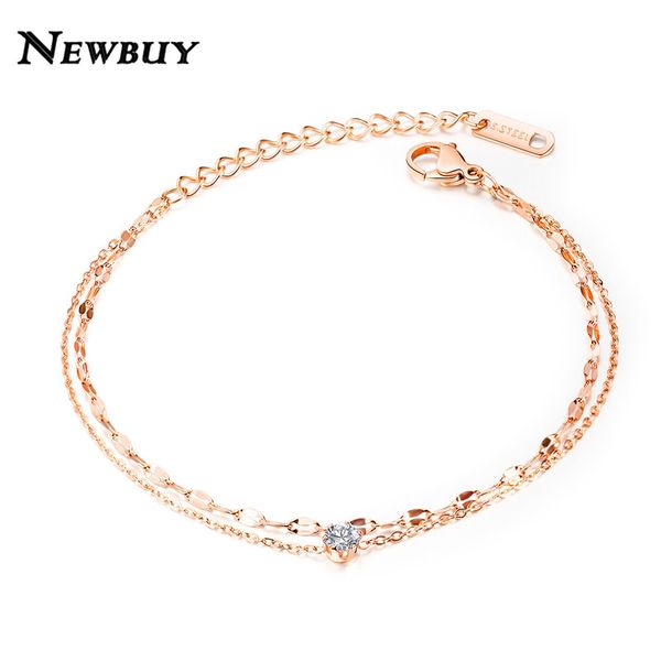 newbuy fashon double layer stainless steel cz zircon charm bracelets for women trendy rose gold color femme bijoux, Golden;silver
newbuy fashon double layer stainless steel cz zircon charm bracelets for women trendy rose gold color femme bijoux, Golden;silver