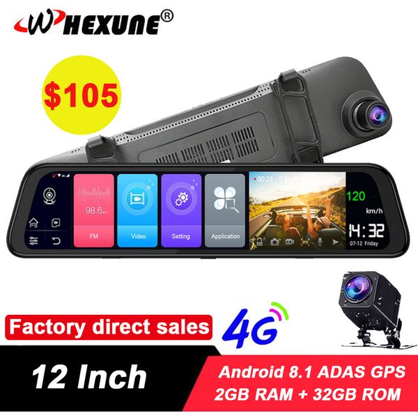 whexune 12" 4g adas rearview mirror android 8.1 fhd 1080p dual lens wifi dash cam camera 2g 32g rom gps navigation car dvr
whexune 12" 4g adas rearview mirror android 8.1 fhd 1080p dual lens wifi dash cam camera 2g 32g rom gps navigation car dvr
