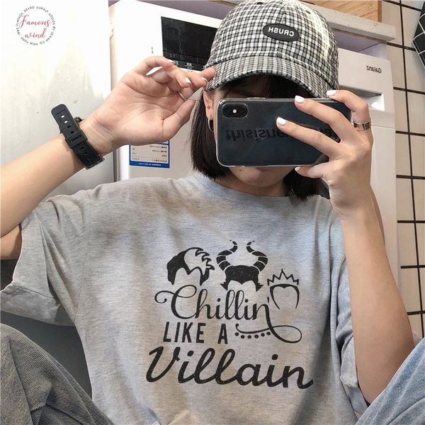 chic harajuku chillin polyester like villain summer short sleeve cartoon print funny vintage letter t shirt o neck fashion loose t shirt, White
chic harajuku chillin polyester like villain summer short sleeve cartoon print funny vintage letter t shirt o neck fashion loose t shirt, White