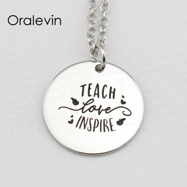 teach love inspire inspirational hand stamped engraved charm pendant link chain necklace gift fashion jewelry 18inch,22mm,#ln425, Silver
teach love inspire inspirational hand stamped engraved charm pendant link chain necklace gift fashion jewelry 18inch,22mm,#ln425, Silver
