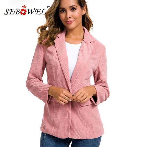 women's suits & blazers sebowel spring fashion corduroy casual blazer suit loose ladies one button lined jackets business female coats, White;black
women's suits & blazers sebowel spring fashion corduroy casual blazer suit loose ladies one button lined jackets business female coats, White;black