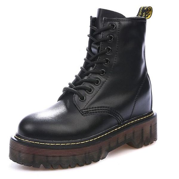 vintage chunky motorcycle boots female warm autumn winter shoes height increasing genuine leather women boots ladies ankle, Black
vintage chunky motorcycle boots female warm autumn winter shoes height increasing genuine leather women boots ladies ankle, Black