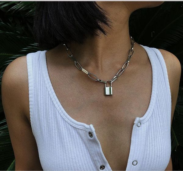 rock choker lock necklace goth jewelry aesthetic accessory punk jewelry mujer key padlock pendant necklace for friend gift, Silver
rock choker lock necklace goth jewelry aesthetic accessory punk jewelry mujer key padlock pendant necklace for friend gift, Silver