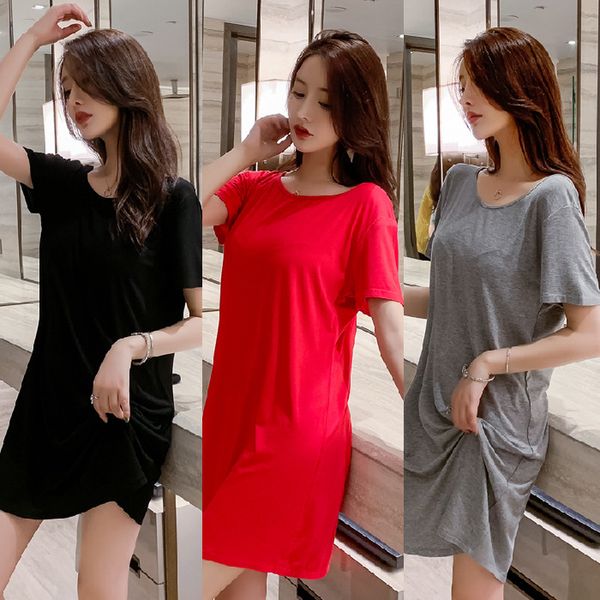 heathy ladies women modal mini nightdress short sleeve nightgown sleepwear sleepshirts loose blackless nightdress, Black;red
heathy ladies women modal mini nightdress short sleeve nightgown sleepwear sleepshirts loose blackless nightdress, Black;red