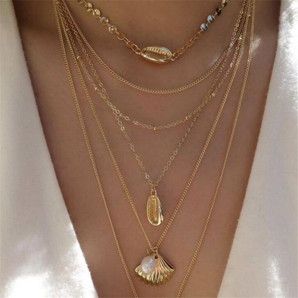 gothic bohemian fashion sequins shell imitation pearl scallop combination seashell multilayer necklace women layered necklace, Silver
gothic bohemian fashion sequins shell imitation pearl scallop combination seashell multilayer necklace women layered necklace, Silver