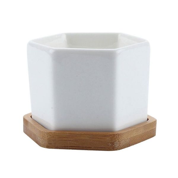 7cm small six-sided fleshy potted plants, plant pots, with bamboo tray set - white
7cm small six-sided fleshy potted plants, plant pots, with bamboo tray set - white