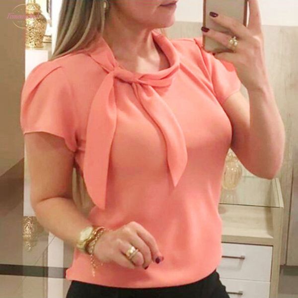 elegant bow tie women shirt spring autumn ladies solid short sleeve shirts casual blouses vintage bluzka yj, White 
elegant bow tie women shirt spring autumn ladies solid short sleeve shirts casual blouses vintage bluzka yj, White